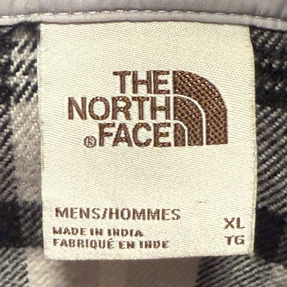 The North Face Flannel Shirt Gray Excellent Plaid Outdoor Mens XL